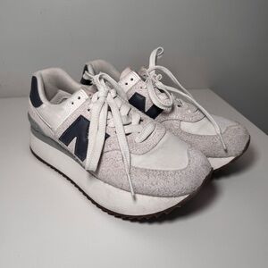 New Balance White and Gray Sneakers